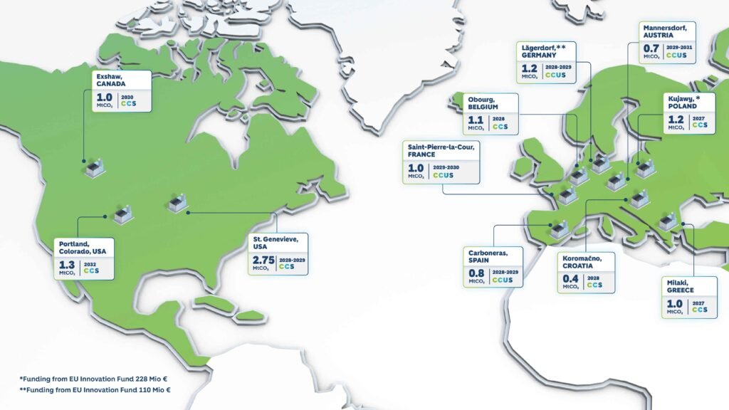 Holcim has identified 11 CCUS flagship projects